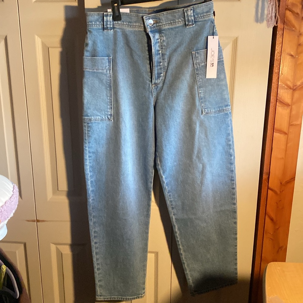 Joes NWT Phoebe Patch Pocket Button Fly High-Rise Barrel Leg Denim Jeans Size 29 - Picture 4 of 14